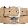 Ohio State Buckeyes Men's Collegiate Leather Belt. Buckeyes Merch. Crazy-horse With Metal Emblem Conchos. OSU Outdoor Rugged Belt