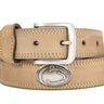 Penn State Nittany Lions Men's Collegiate Leather Belt. PSU Merch. Crazy-horse With Metal Emblem Conchos. PSU Outdoor Rugged Belt.
