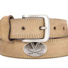Virginia Cavaliers Men's Collegiate Leather Belt. UVA Merch. Crazy-horse With Metal Emblem Conchos. Virginia Outdoor Rugged Belt.
