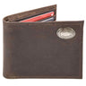 Clemson Tigers Men's Collegiate Bifold Leather Wallet. Clemson Passcase Wallet. Tigers Gift. Silver Metal Concho Emblem.