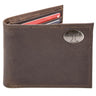 Tennessee Vols Men's Collegiate Bifold Leather Wallet. Vols Passcase Wallet. UT Vols Gift. Silver Metal Concho Emblem.