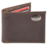 Tennessee Vols Men's Collegiate Bifold Leather Wallet. Vols Passcase Wallet. UT Vols Gift. Silver Metal Concho Emblem.