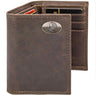 FSU Seminoles Men's Collegiate Trifold Leather Wallet. Seminoles Wallet. FSU Merch. Noles Gift. Silver Metal Concho Emblem