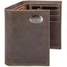 Auburn Tigers Men's Collegiate Trifold Leather Wallet. Tigers Wallet. Auburn Merch. War Eagle Gift. Silver Metal Concho Emblem