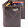 Tennessee Vols Men's Collegiate Trifold Leather Wallet. Tennessee Wallet. Vols Merch. UT Gift. Silver Metal Concho Emblem