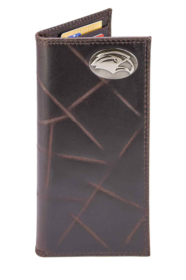 Southern Miss Eagles Men's Collegiate Secretary Leather Wallet. UMS Long Wallet. Eagles Roper Wallet. UMS Gift. Silver Concho Emblem