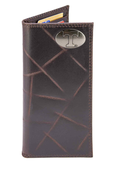 Tennessee Vols Men's Collegiate Secretary Leather Wallet. UT Long Wallet. Vols Roper Wallet. UT Vols Gift. Silver Concho Emblem