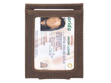 Oklahoma Sooners Men's Collegiate Magnetic Front Pocket Leather Wallet. Sooners Wallet. OU Slim Wallet. Silver Concho Emblem