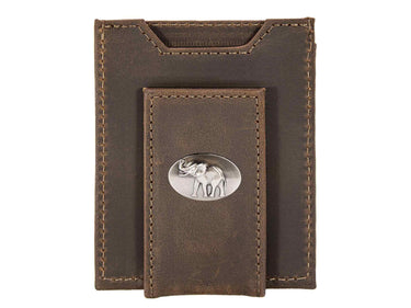Alabama Crimson Tide Men's Collegiate Magnetic Front Pocket Leather Wallet. Bama Wallet. Alabama Slim Wallet. Silver Concho Emblem