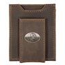FSU Seminoles Men's Collegiate Magnetic Front Pocket Leather Wallet. FSU Wallet. Noles Slim Wallet. Silver Concho Emblem