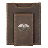 FSU Seminoles Men's Collegiate Magnetic Front Pocket Leather Wallet. FSU Wallet. Noles Slim Wallet. Silver Concho Emblem
