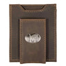 Memphis Tigers Men's Collegiate Magnetic Front Pocket Leather Wallet. Tigers Wallet. Memphis Slim Wallet. Silver Concho Emblem