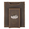 Memphis Tigers Men's Collegiate Magnetic Front Pocket Leather Wallet. Tigers Wallet. Memphis Slim Wallet. Silver Concho Emblem