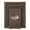 Ohio State Buckeyes Men's Collegiate Magnetic Front Pocket Leather Wallet. Buckeyes Wallet. OSU Slim Wallet. Silver Concho Emblem