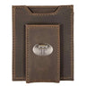 Texas Tech Red Raiders Men's Collegiate Magnetic Front Pocket Leather Wallet. Red Raiders Wallet. TTU Slim Wallet. Silver Concho Emblem