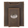 Virginia Cavaliers Men's Collegiate Magnetic Front Pocket Leather Wallet. Virginia Wallet. UVA Slim Wallet. Silver Concho Emblem