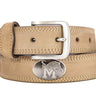 Memphis Tigers Men's Collegiate Leather Belt. Memphis Merch. Crazy-horse With Metal Emblem Conchos. Tigers Outdoor Rugged Belt.
