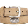 Oklahoma State Cowboys Men's Collegiate Leather Belt. OSU Merch. Crazy-horse With Metal Emblem Conchos. Tigers Outdoor Rugged Belt.