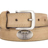 Texas Tech Red Raiders Men's Collegiate Leather Belt. Texas Tech Merch. Crazy-horse With Metal Emblem Conchos. TTU Outdoor Rugged Belt.