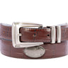 Georgia Southern Eagles Men's Collegiate Leather Belt. GA Southern Merch . Brown Croc Pattern Full Grain Finish With Metal Emblem Conchos.