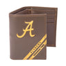 Alabama Crimson Tide Men's Embossed Leather Wallet. Alabama Trifold. Bama Secretary. Brown Collegiate Wallet. Alabama Athletic Print.