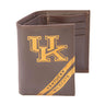 Kentucky Wildcats Men's Embossed Leather Wallet. Kentucky Trifold. UK Wildcats Secretary. Brown Collegiate Wallet. Wildcats Athletic Print.