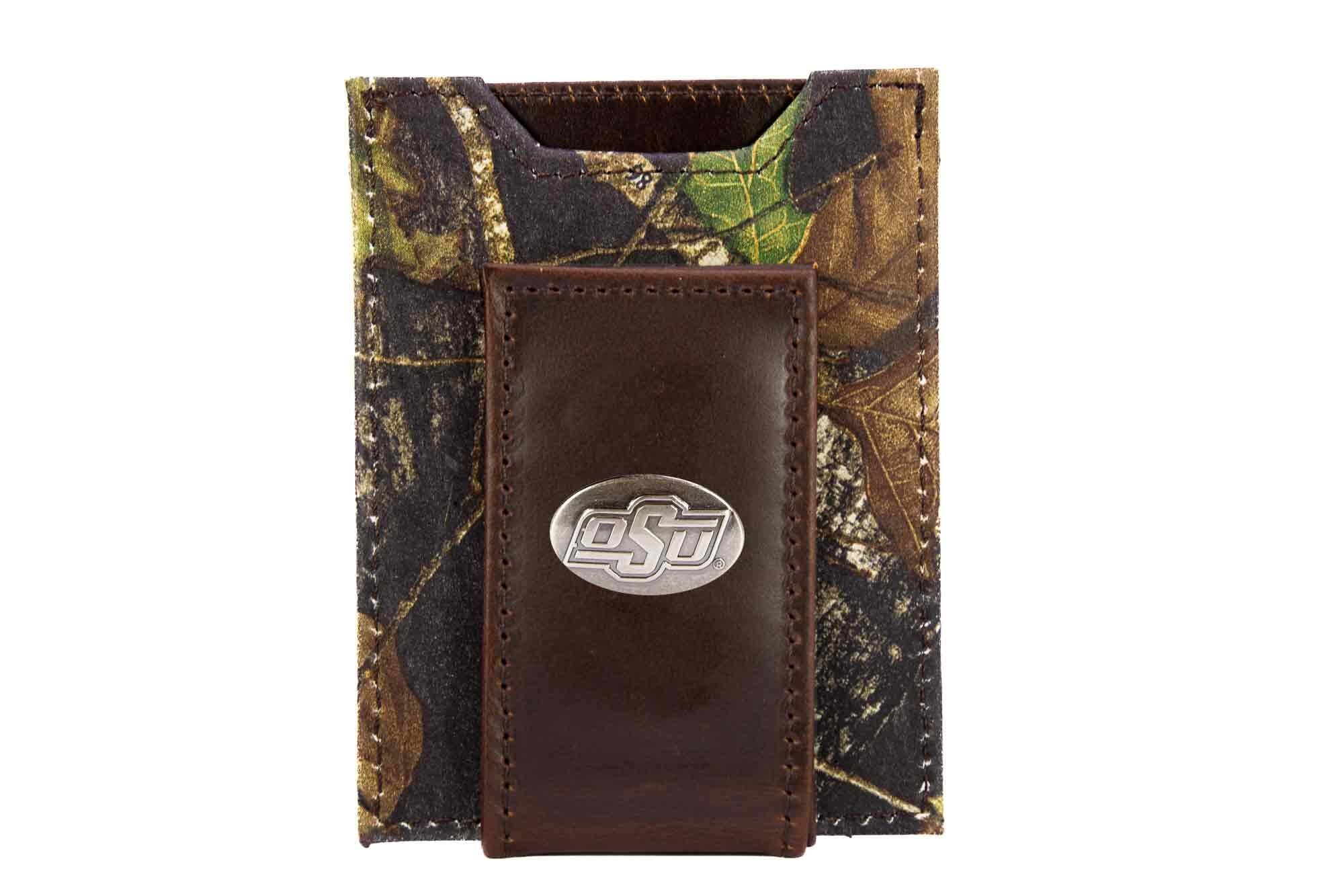Oklahoma State Cowboys Mossy Oak Wallets. Bifold Pass-case. Classic Trifold. Tall Secretary. Mossy Oak Break-up Pattern. Leather Nylon Combo