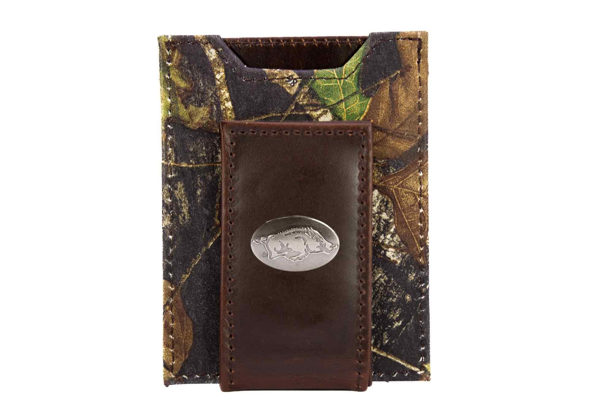 Arkansas Razorbacks Mossy Oak Wallets. Bifold Pass-case. Classic Trifold. Tall Secretary. Mossy Oak Break-up Pattern. Leather Nylon Combo.