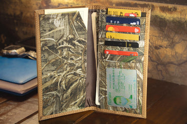 ECU Pirates Realtree Wallets. Bifold Pass-case. Classic Trifold. Tall Secretary. Realtree Max-5 Pattern. Leather Nylon Combo.