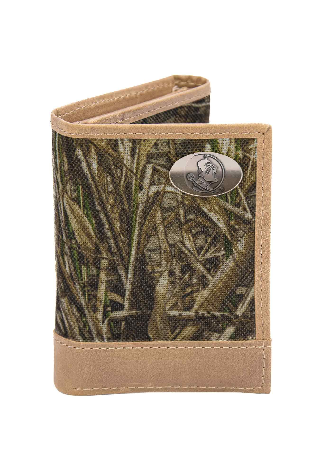 FSU Seminoles Realtree Wallets. Bifold Pass-case. Classic Trifold. Tall Secretary. Realtree Max-5 Pattern. Leather Nylon Combo.