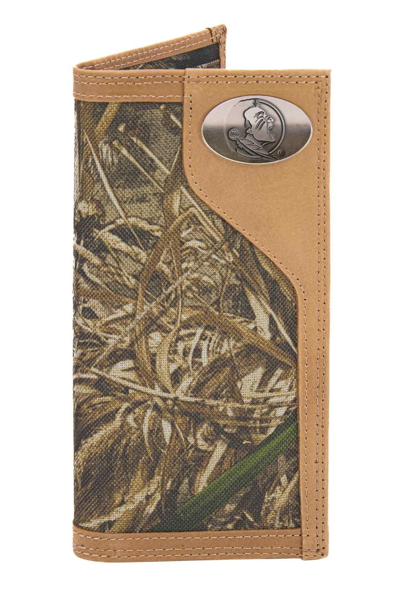 FSU Seminoles Realtree Wallets. Bifold Pass-case. Classic Trifold. Tall Secretary. Realtree Max-5 Pattern. Leather Nylon Combo.