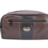 Georgia Bulldogs Men's Toiletry Dopp Bag. Brown Pebble PU Finish. UGA Dawgs Silver Logo. Durable Water Resistant. Compact Design.