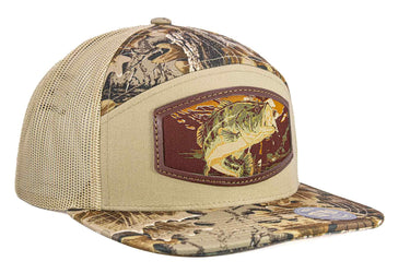 Bass Woven Patch Old School Camo Hat. 7-Panel Modern Flat Bill Cap. Richardson 168 Trucker Snapback. Zep-Pro Trucker Hat. Largemouth Bass