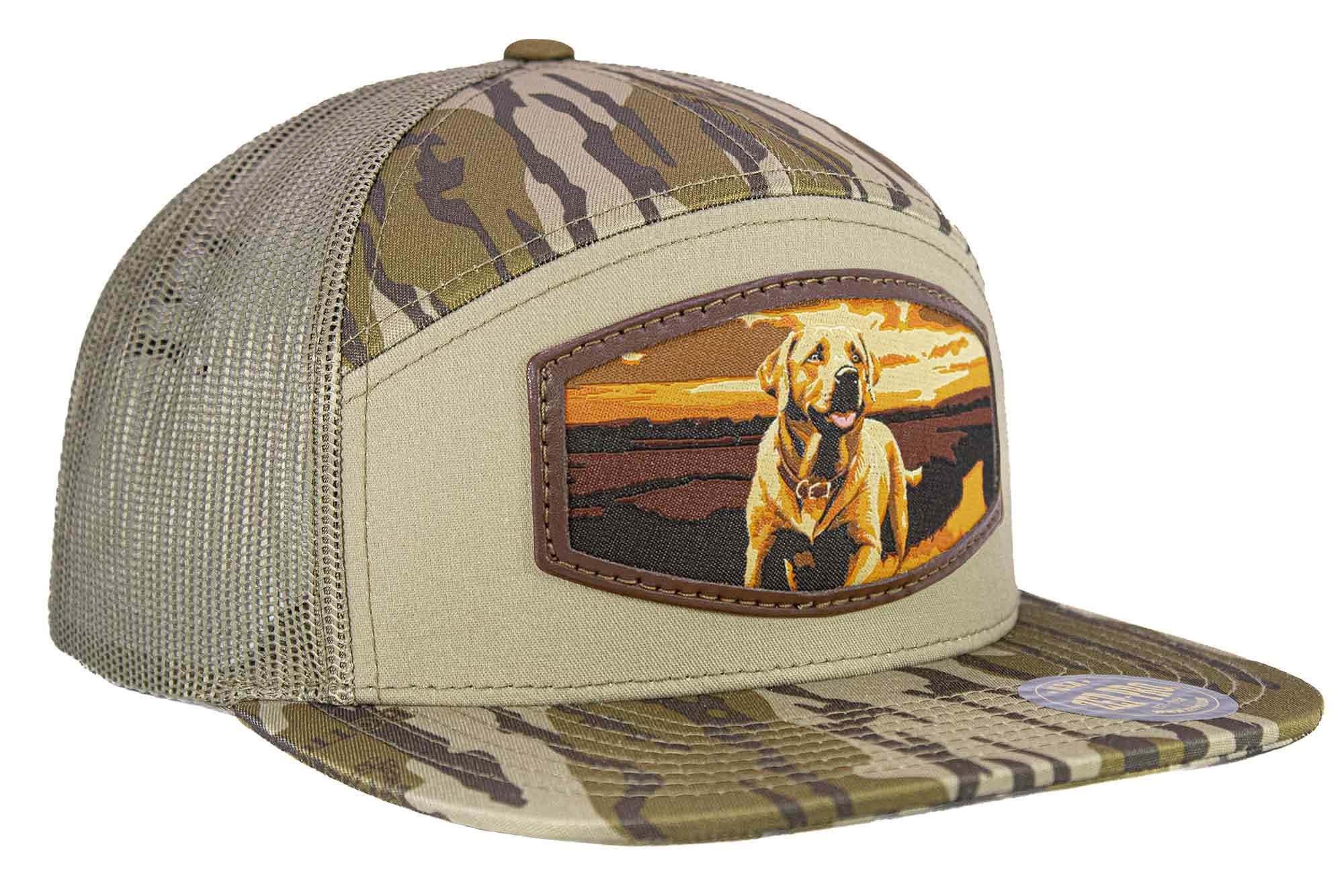 Lab Woven Patch Old School Camo Hat. 7-Panel Modern Flat Bill Cap. Richardson 168 Trucker Snapback Hat. Zep-Pro Trucker Hat. Yellow Lab Cap