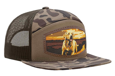 Lab Woven Patch Old School Camo Hat. 7-Panel Modern Flat Bill Cap. Richardson 168 Trucker Snapback Hat. Zep-Pro Trucker Hat. Yellow Lab Cap