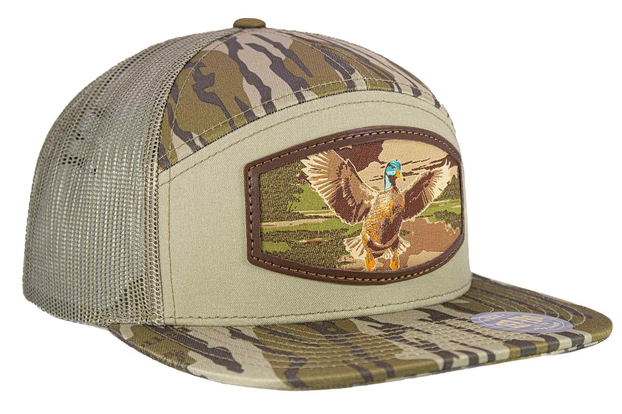 Mallard Woven Patch Old School Camo Hat. 7-Panel Modern Flat Bill Cap. Richardson 168 Trucker Snapback Hat. Zep-Pro Trucker Hat. Duck Cap