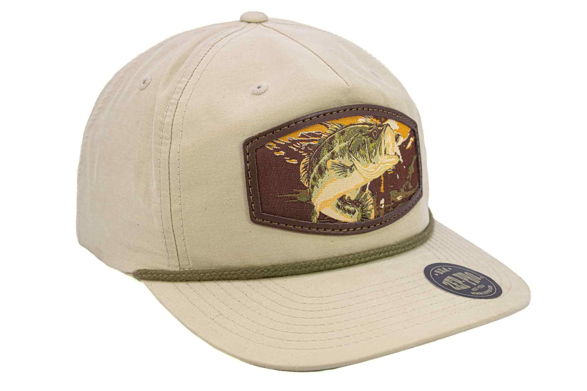 Bass Woven Patch Rope Hat. 5-Panel Modern Flat Bill Cap. Richardson Golf Snapback Cap. Zep-Pro Trucker Hat. Largemouth Bass. Fishing Merch