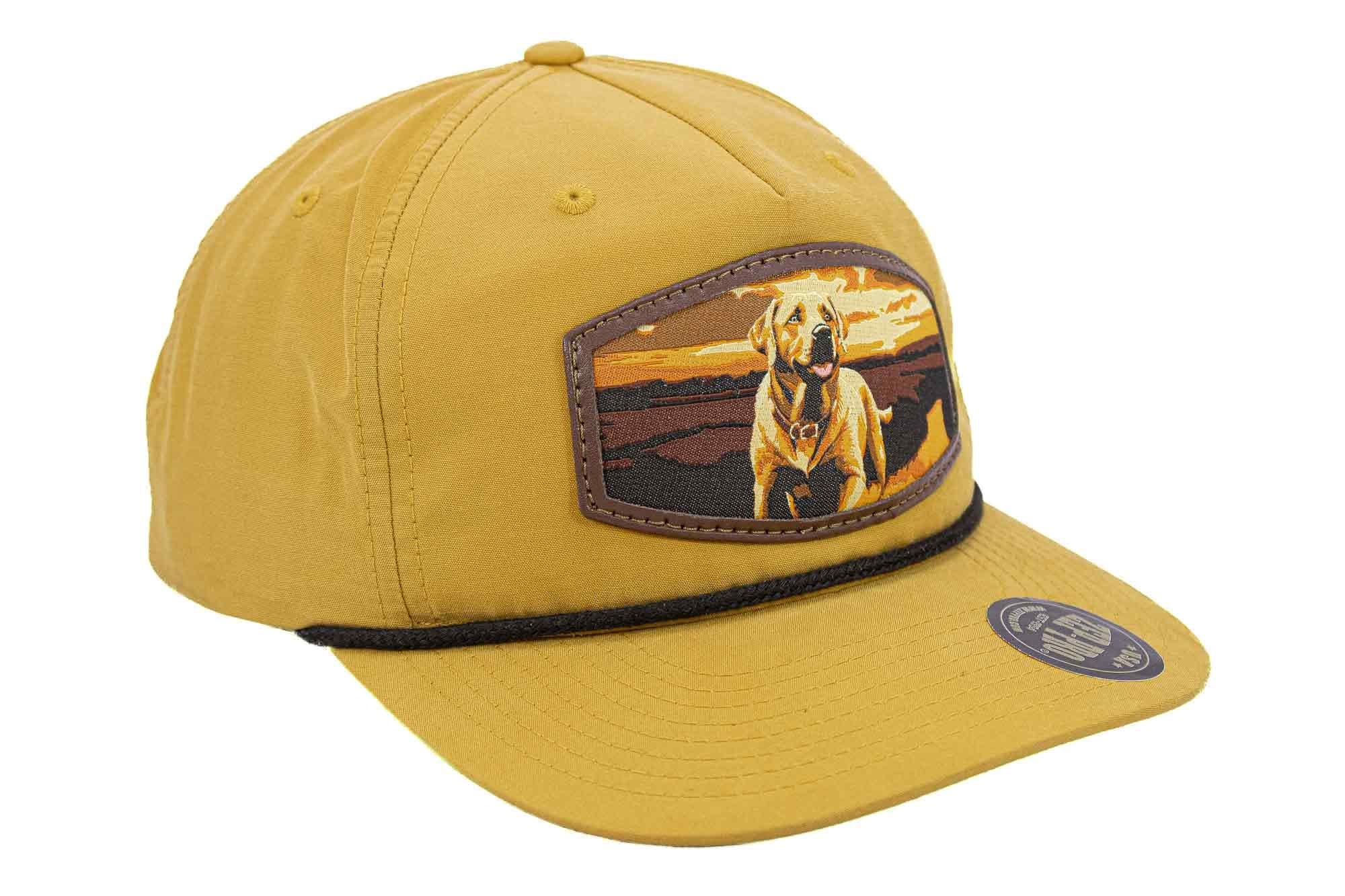 Lab Woven Patch Rope Hat. 5-Panel Modern Flat Bill Cap. Richardson Golf Snapback Cap. Zep-Pro Trucker Hat. Yellow Lab Cap. Hunting Merch