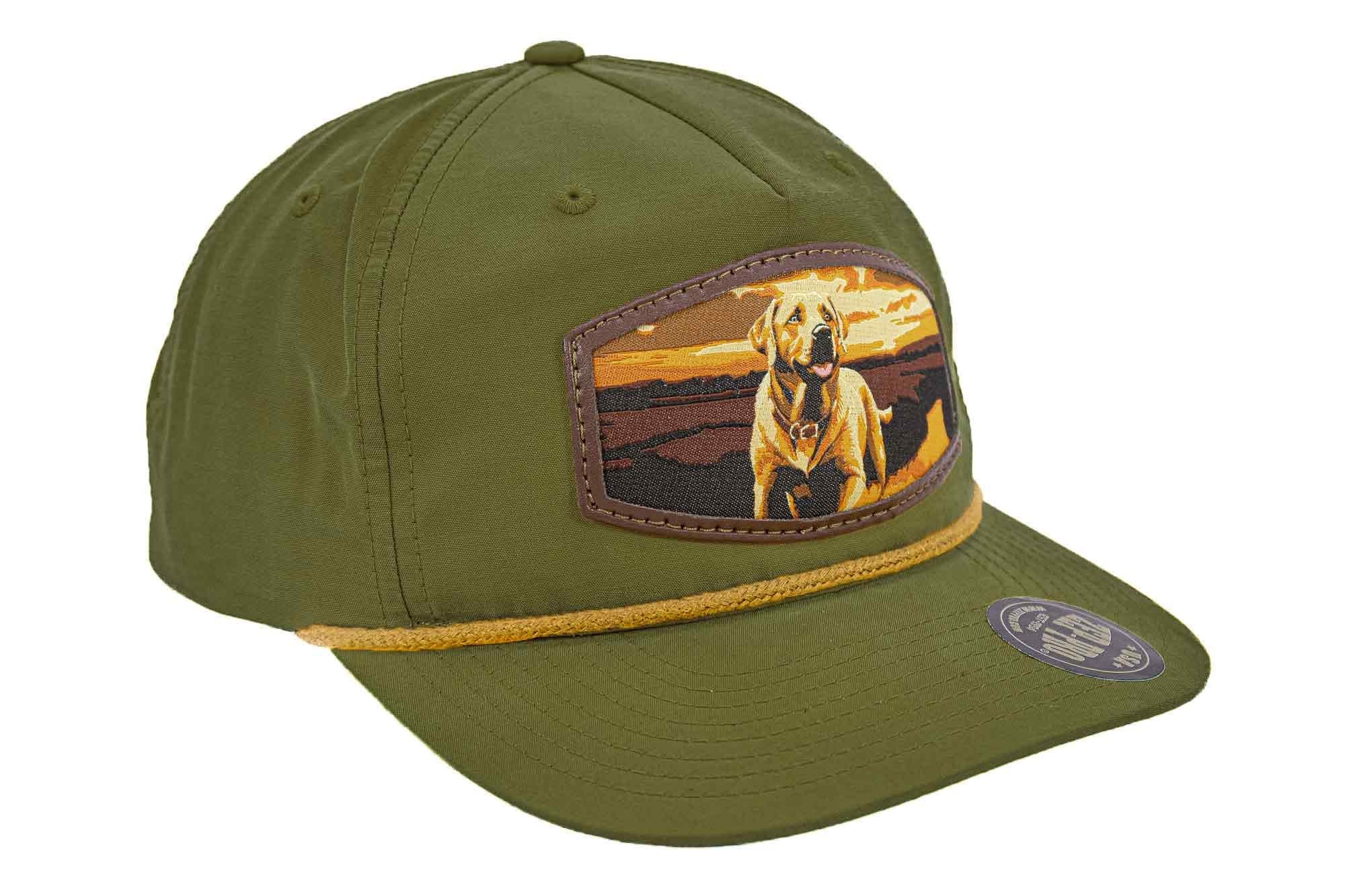 Lab Woven Patch Rope Hat. 5-Panel Modern Flat Bill Cap. Richardson Golf Snapback Cap. Zep-Pro Trucker Hat. Yellow Lab Cap. Hunting Merch