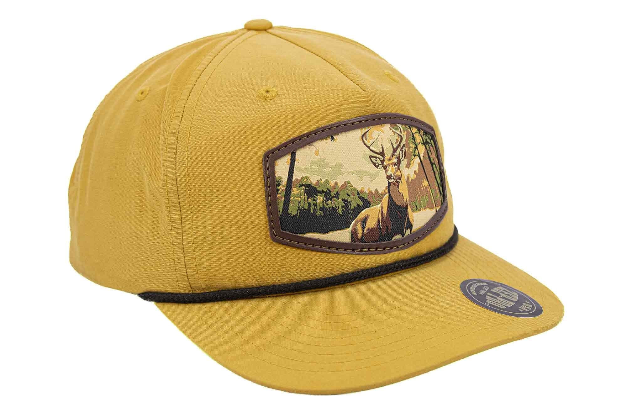 Buck Woven Patch Rope Hat. 5-Panel Modern Flat Bill Cap. Richardson Golf Snapback Cap. Zep-Pro Trucker Hat. Whitetail Deer. Hunting Merch
