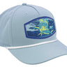 Mahi-mahi Woven Patch Rope Hat. 5-Panel Modern Flat Bill Cap. Richardson Golf Snapback Cap. Zep-Pro Trucker Hat. Dolphin Cap. Fishing Merch