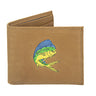 Mahi-mahi Men's Embroidered Leather Wallet. Bifold Passcase. Trifold Wallet. Embroidered Dolphin Wallet. Fishing and Boating Gift.