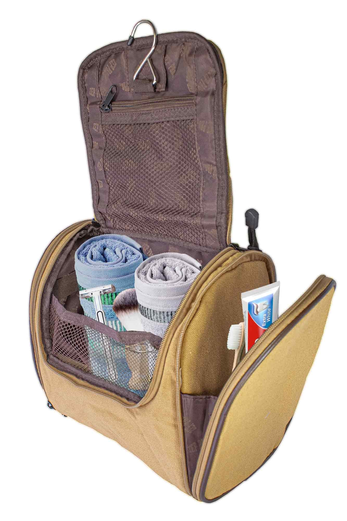 Clemson Tigers Men&#39;s Khaki Hanging Toiletry Bag