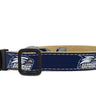 Georgia Southern Eagles Collegiate Woven Ribbon Dog Collar. Pet Lead. Adjustable Nylon Webbing. Snap Buckle and D-ring. Swivel Bolt Snap.