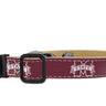 Mississippi State Bulldogs Collegiate Woven Ribbon Dog Collar. Pet Lead. Adjustable Nylon Webbing. Snap Buckle and D-ring. Swivel Bolt Snap.