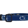 Penn State Nittany Lions Collegiate Woven Ribbon Dog Collar. Pet Lead. Adjustable Nylon Webbing. Snap Buckle and D-ring. Swivel Bolt Snap.