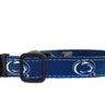 Penn State Nittany Lions Collegiate Woven Ribbon Dog Collar. Pet Lead. Adjustable Nylon Webbing. Snap Buckle and D-ring. Swivel Bolt Snap.