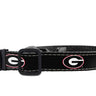 Georgia Bulldogs Collegiate Woven Ribbon Dog Collar. Pet Lead. Adjustable Nylon Webbing. Snap Buckle and D-ring. Swivel Bolt Snap.