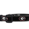 Georgia Bulldogs Collegiate Woven Ribbon Dog Collar. Pet Lead. Adjustable Nylon Webbing. Snap Buckle and D-ring. Swivel Bolt Snap.