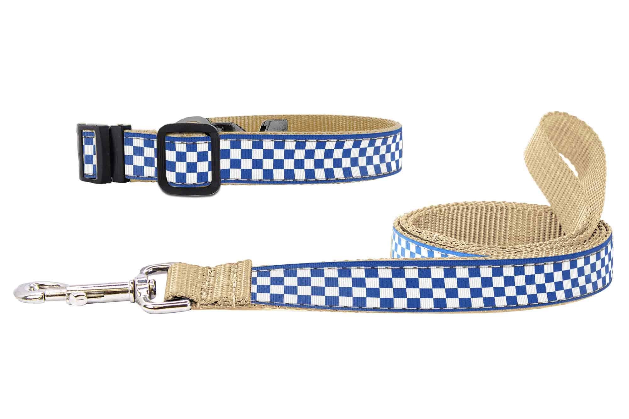 Kentucky Wildcats Tide Collegiate Woven Ribbon Dog Collar. Pet Lead. Adjustable Nylon Webbing. Snap Buckle and D-ring. Swivel Bolt Snap.